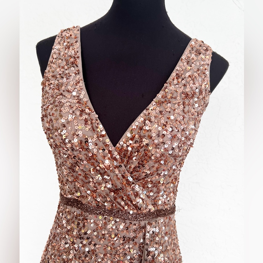 Mac Duggal Sequin Faux Wrap Gown 5539 Womens size 4 - Picture 5 of 10